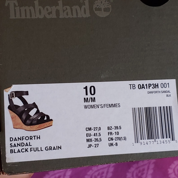 TIMBERLAND WOMENS DANFORTH CORK WEDGE SANDAL SZ 10 - Picture 13 of 13